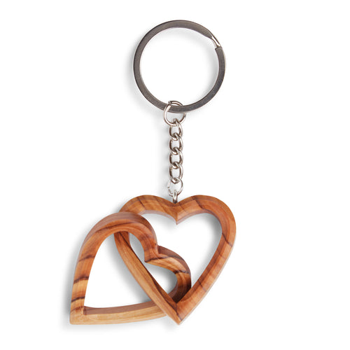 Olive Wood Hearts, Wooden Hearts, 3D Heart Shape