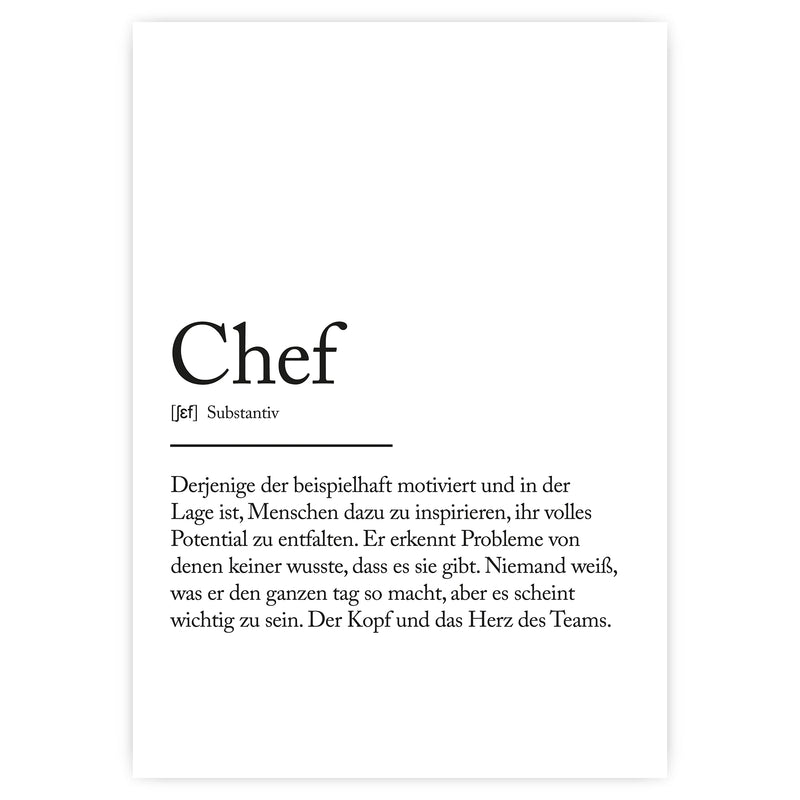 "Chef" Definitions Poster Pulse of Home