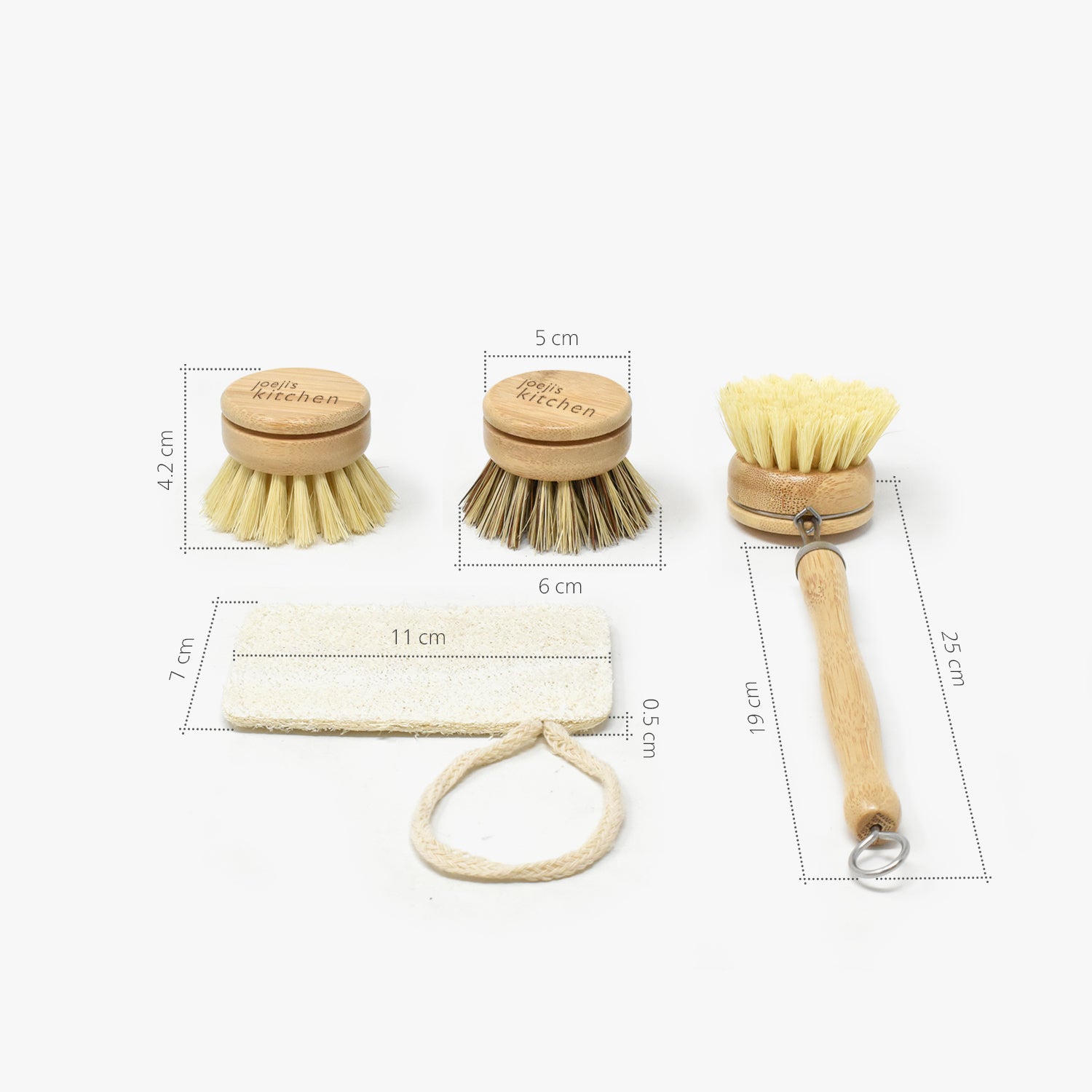 A-1ux Wooden Dish Brush, A-1Ux Bamboo Wood & Natural Bristle