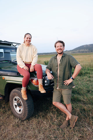 Marion Payr and Pie Aerts on location in Rwanda for African Parks and Prints for Wildlife