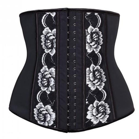 ATOMIC WHITE FLORAL EMBROIDERY STEEL BONED UNDERBUST CORSET