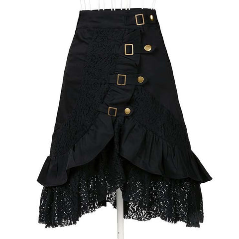 ATOMIC STEAMPUNK BLACK GYPSY LACE SKIRT