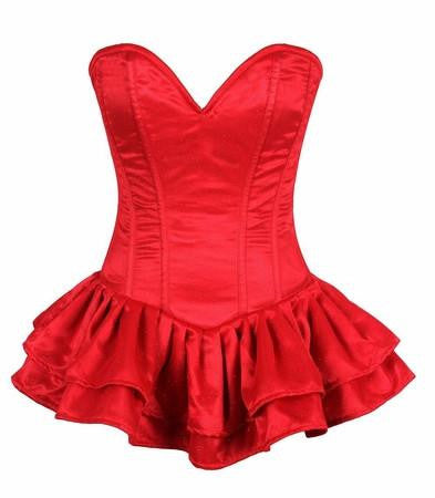 TOP DRAWER PREMIUM RED GLITTER STEEL BONED CORSET DRESS