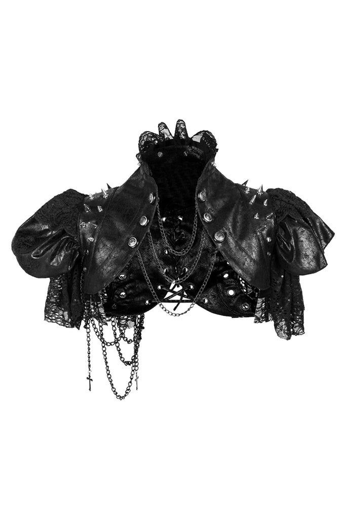 Atomic Black Goth PU Leather Corset Shrug | Atomic Jane Clothing