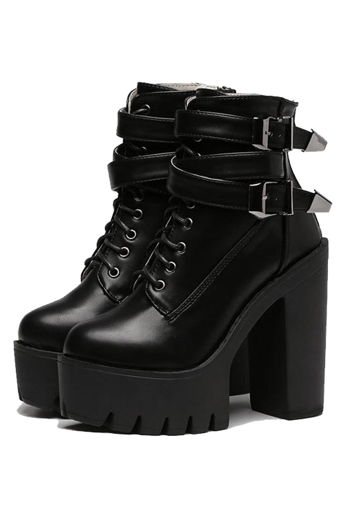 platform buckle boots