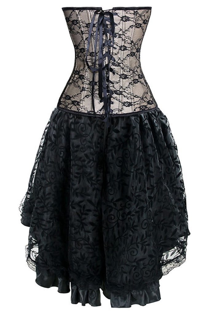 Atomic Victorian Inspired Apricot and Black Corset and Skirt | Atomic ...