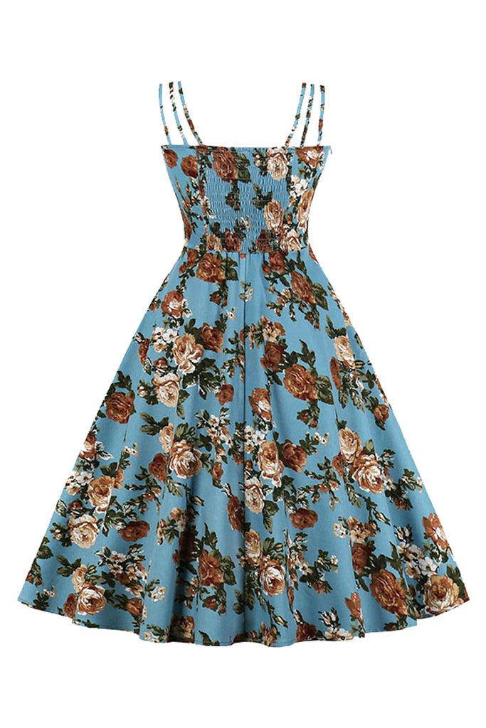 Atomic Blue Vintage Summer Garden Dress | Atomic Jane Clothing