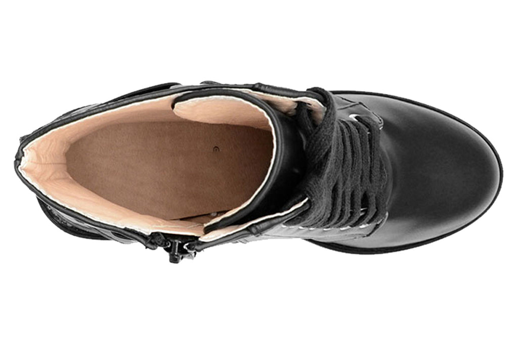 Atomic Black PU Strappy Ankle Platform Boots | Atomic Jane Clothing