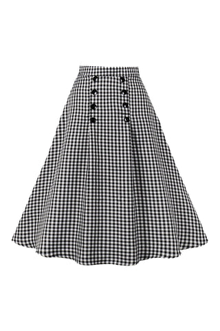 Atomic Black and White Checkered Flared Skirt | Atomic Jane Clothing