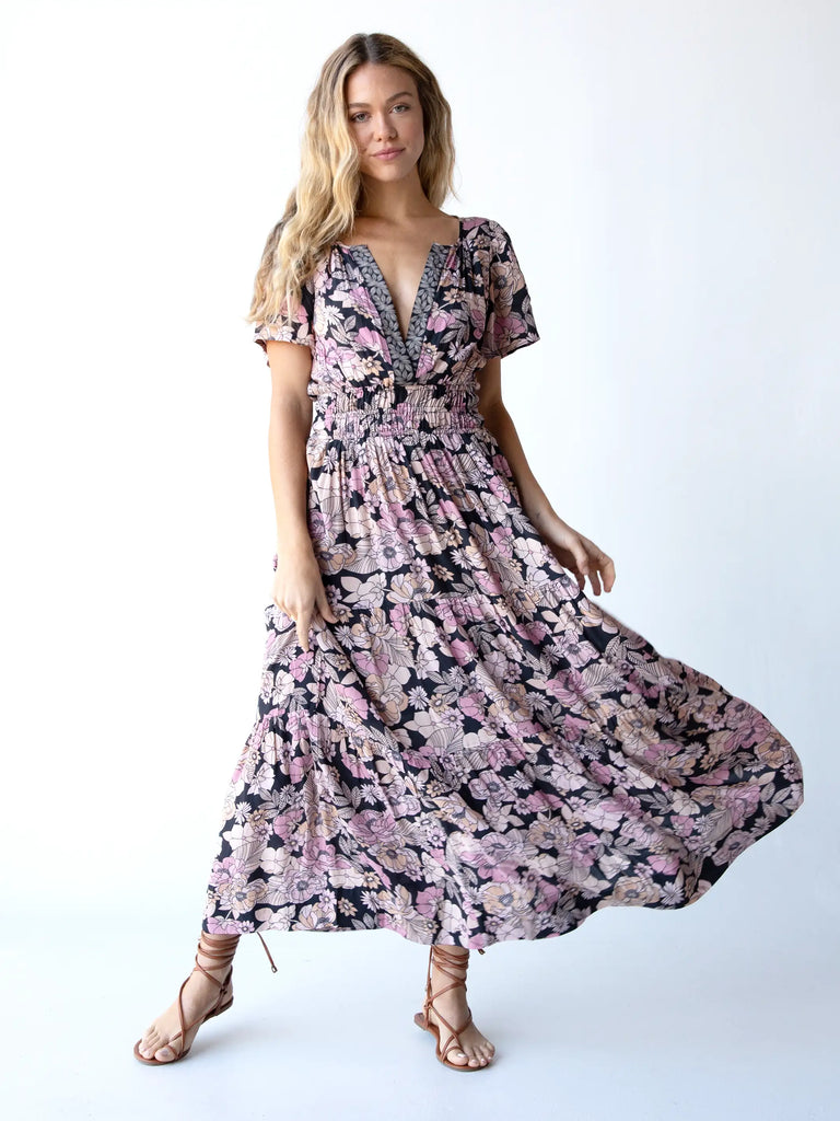 Bella Maxi Dress - Light Pink Floral – Natural Life