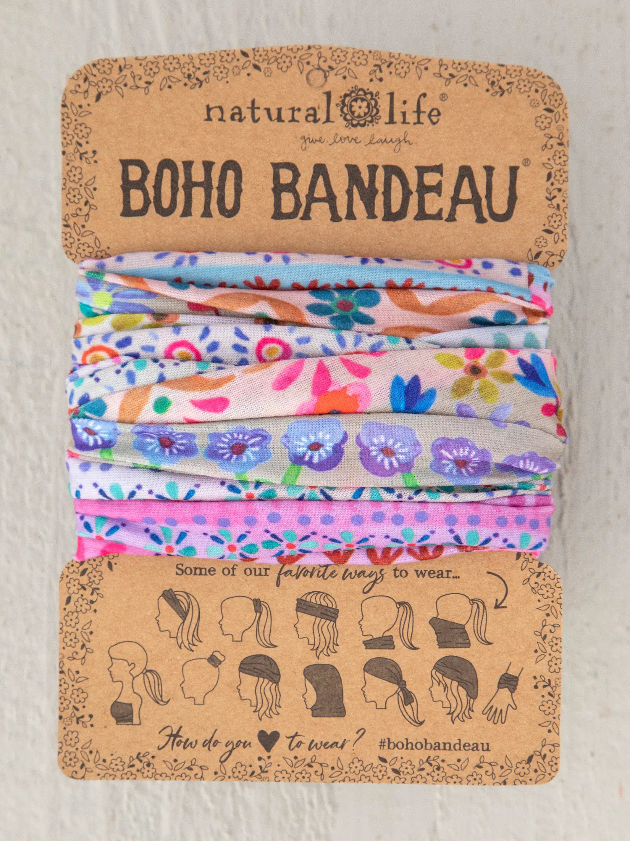 Full Boho Bandeau® Headband - Retro Daisies Cream