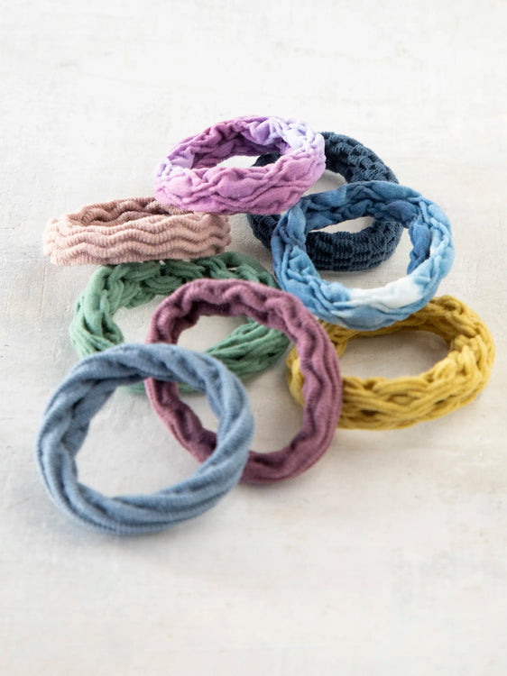 On The Run Hair Tie, Set of 8 - Dusty Blue