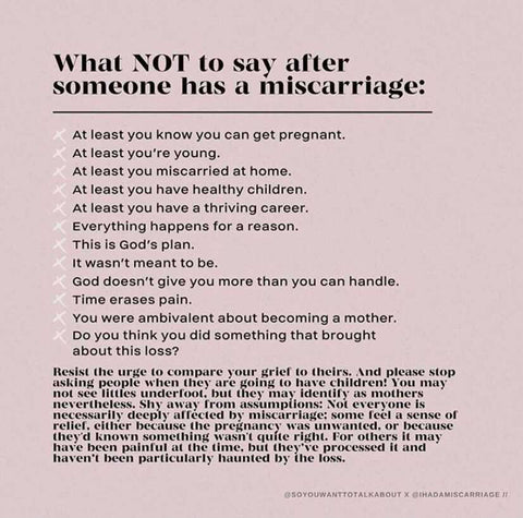 What not to say after someone has a miscarriage