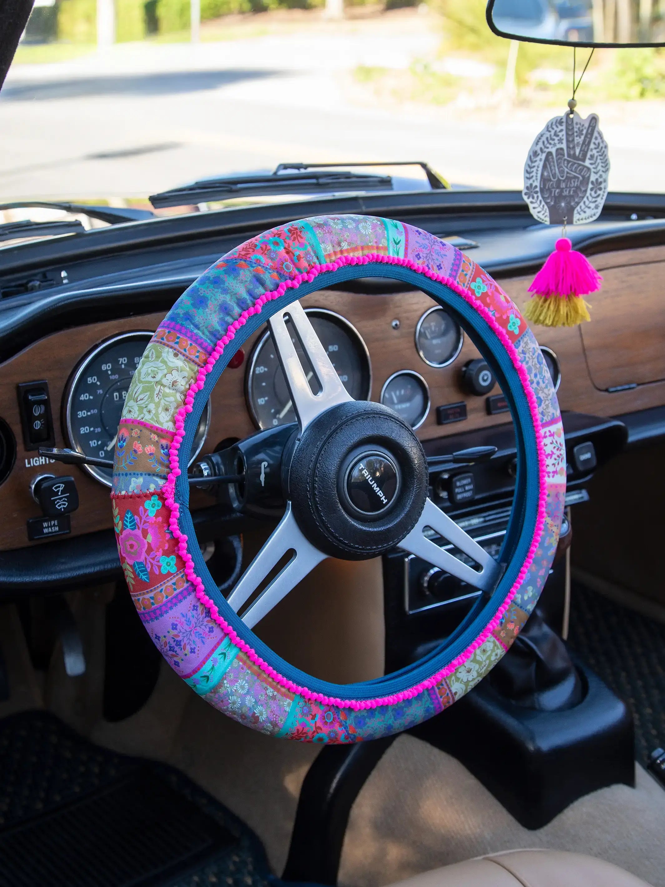 Steering Wheel Cover, 15" - Patchwork