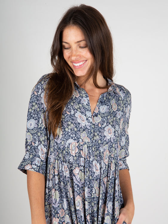 Folky Floral Tunic Dress, Womens Tops & Tees