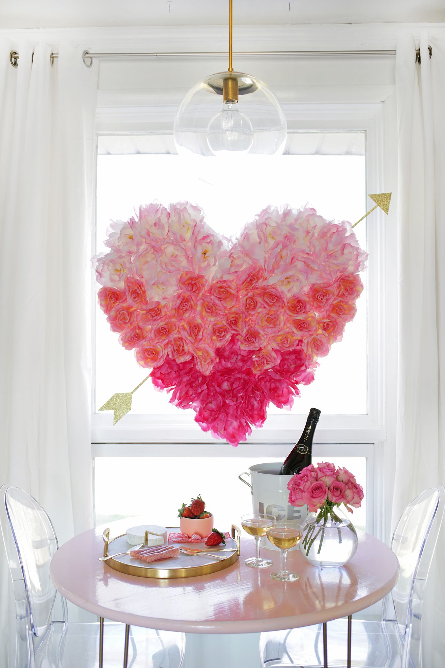 DIY Hanging Flower Heart