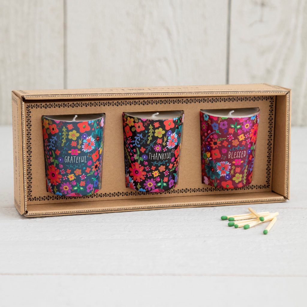 Set of 3 Votive Candles in Box