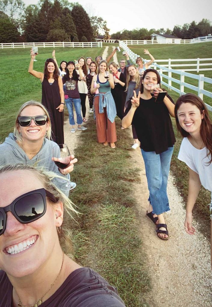 Artist retreat selfie on farm