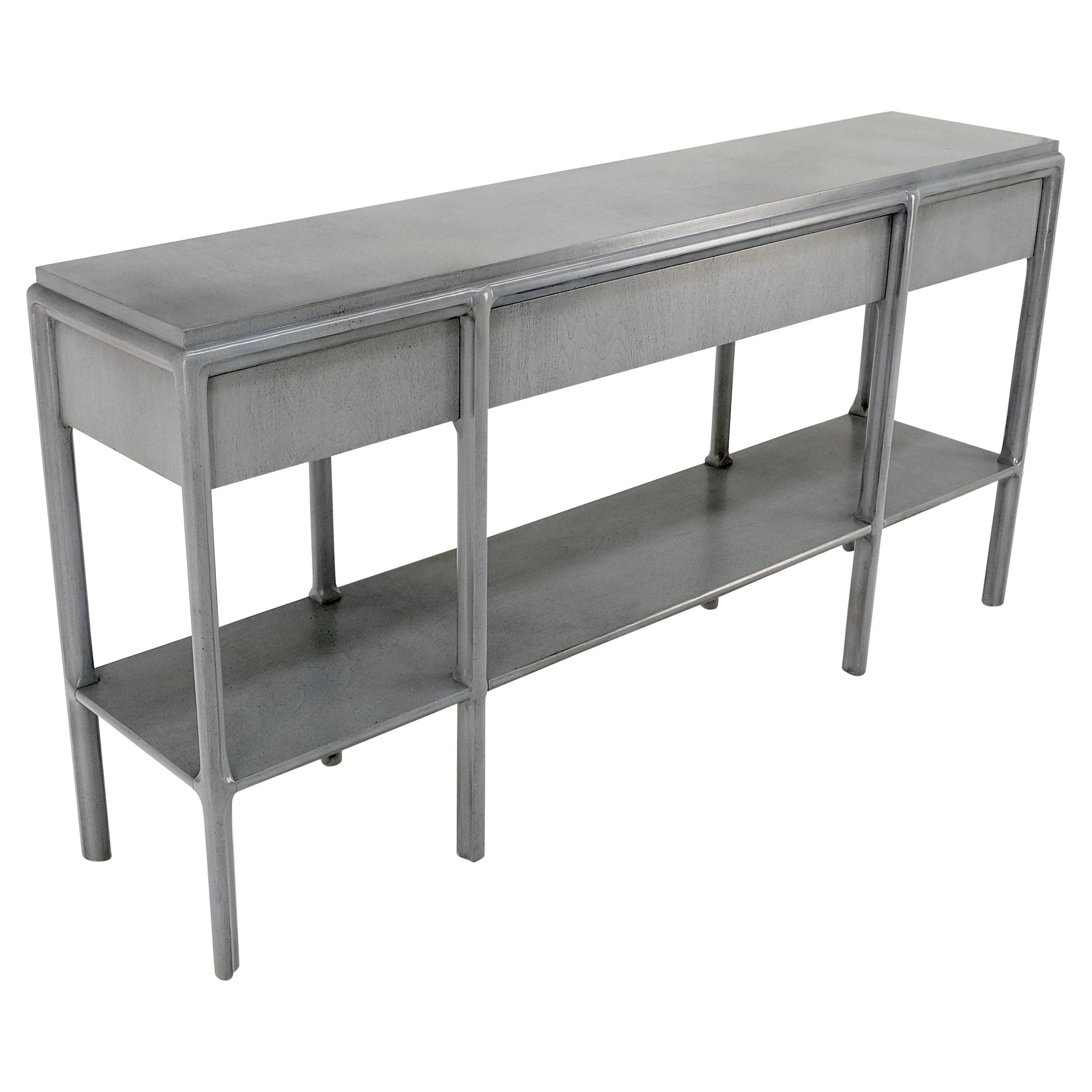 Widdicomb Faux Finish 3 Drawer Long Sofa Console Table Credenza W/ Shelf Mint!