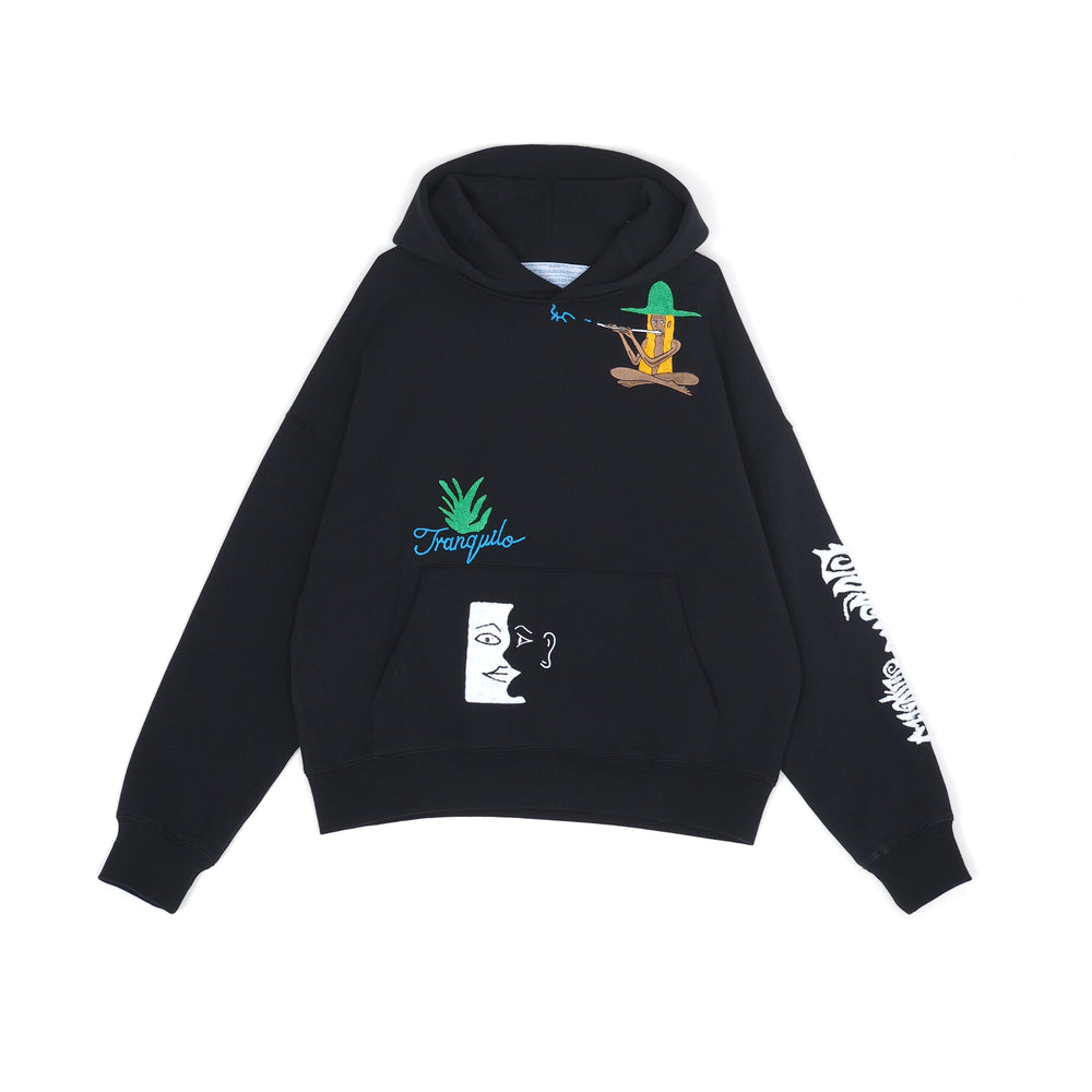 Jungles JUNGLES Tranquilo Chenille Hoodie 'Black' – Sole Classics