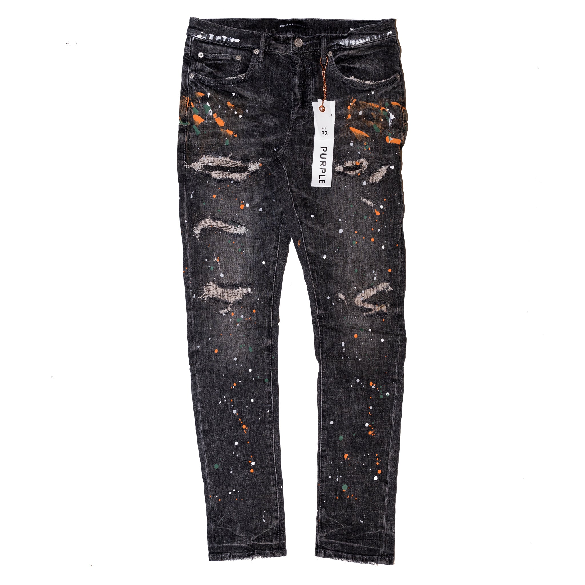 Purple-Brand Jeans - Black Wash Paint Splattered - P001 – Vengeance78
