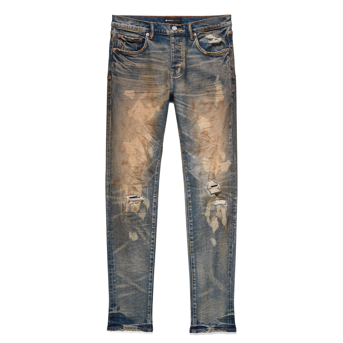 Purple Brand P001 Low Rise Skinny Jeans 'Bleached Dirty Indigo' – Sole ...