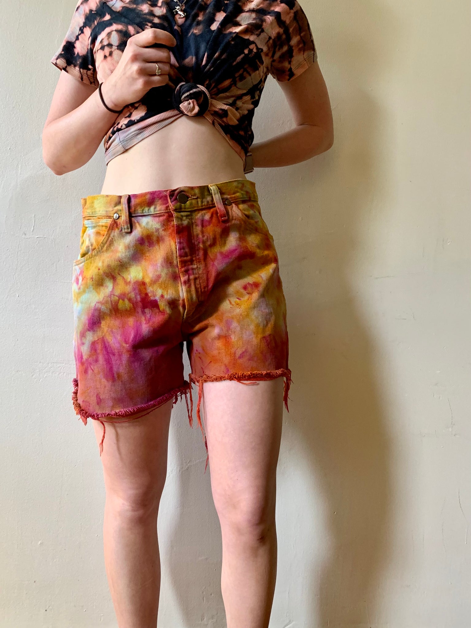 Tie Dye Wrangler Cut Off Shorts – REEEGAN