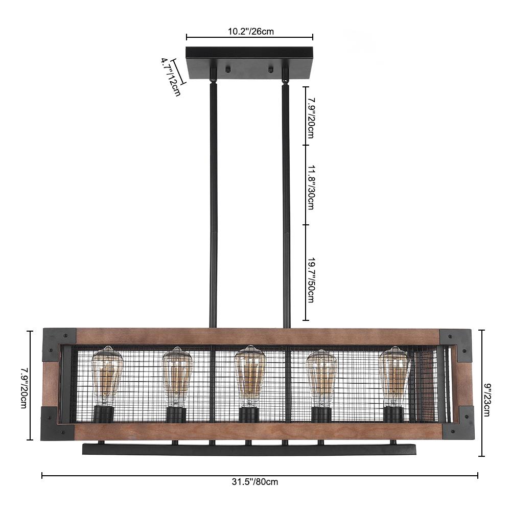 farmhouse rectangle chandelier