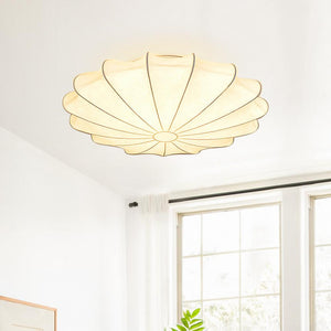 Modern Flush Mount Ceiling Silk Lampshade | Chandelierias, 3-Light Ceiling Light, Modern Ceiling
