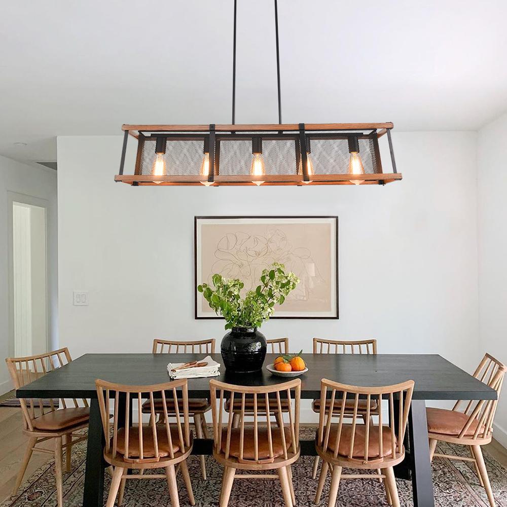 Modern Farmhouse Rectangle Kitchen Island Chandelier Chandelierias