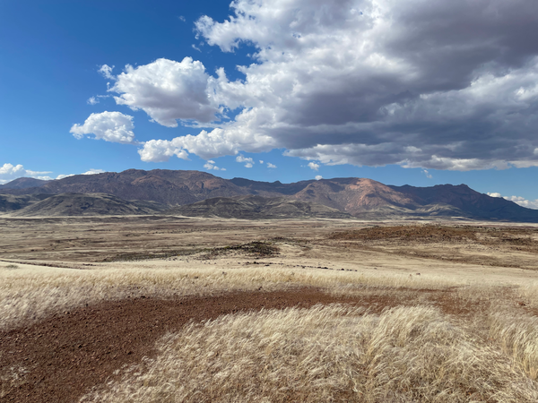 A photograph from the bottom of the Erongo Mountain in Namibia