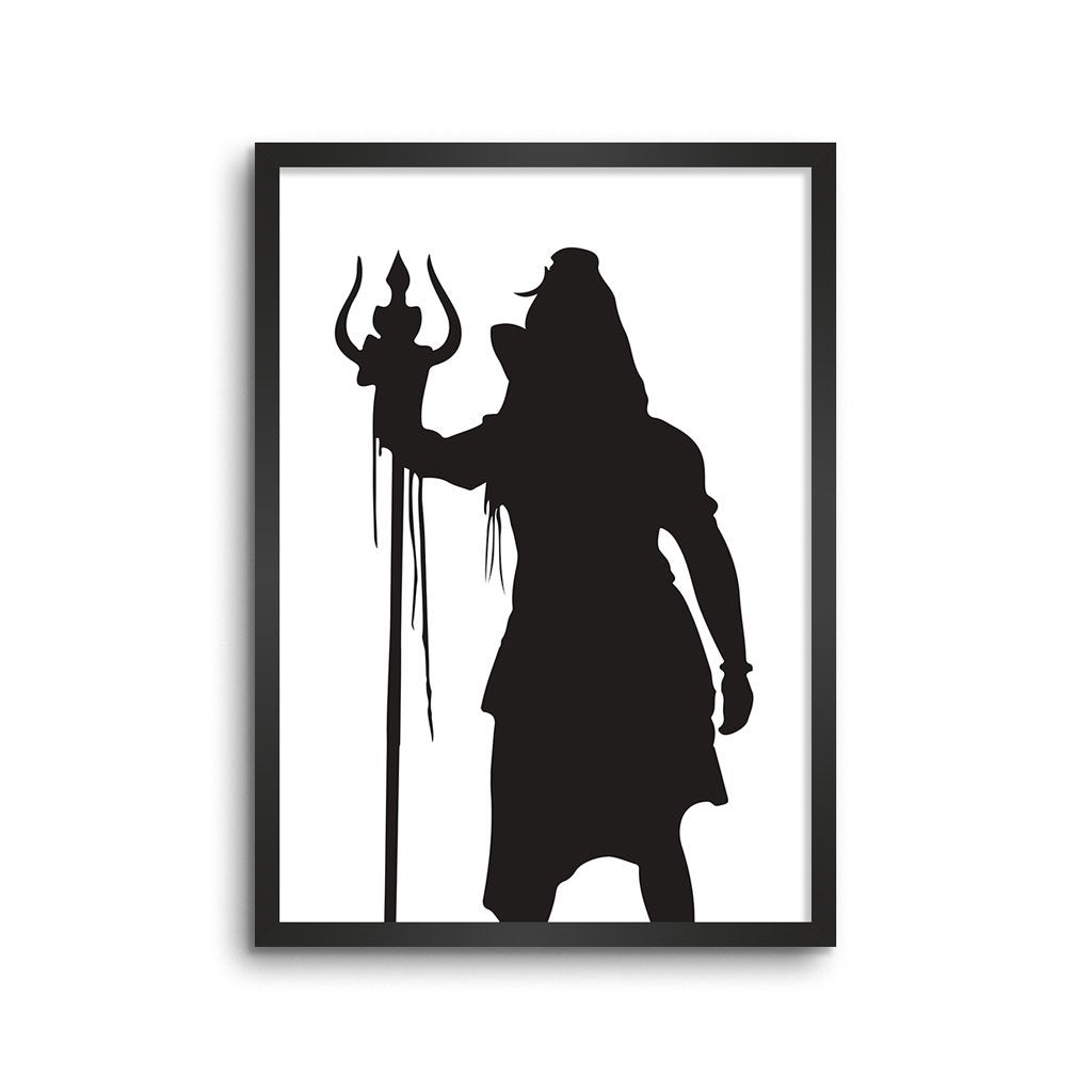 God | Shiva Black and White Art Framed Poster(Wall Art) – Lamron.co