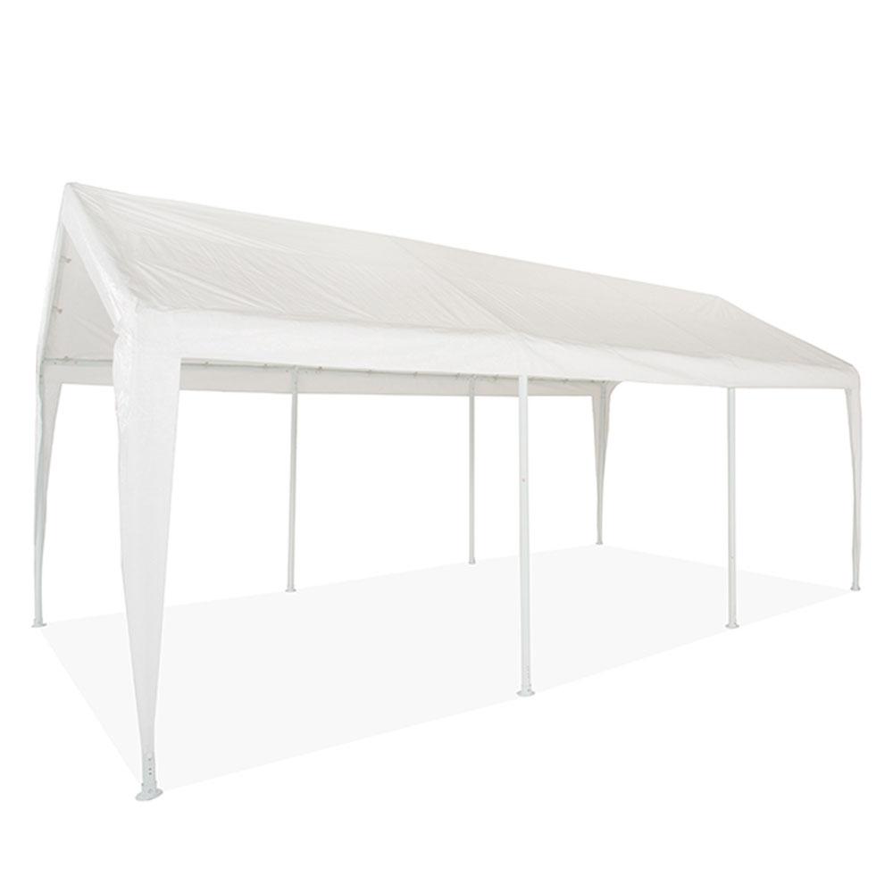 10x20 Portable Carport REPLACEMENT TOP ONLY - WHITE with Leg Skirts - Impact Canopies CA product image