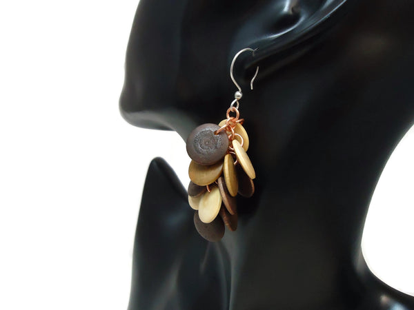 Wood Cluster Earrings - Augmented Gem Jewelry