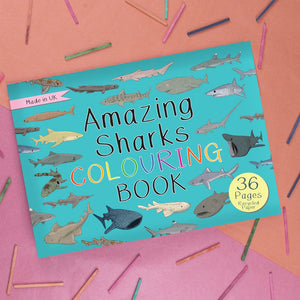 Amazing sharks colouring book