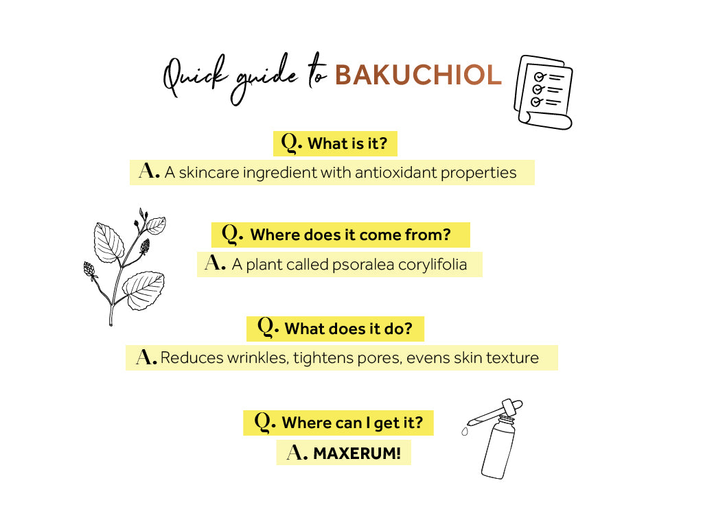 Infographic of a quick guide to Bakuchiol asking some FAQs