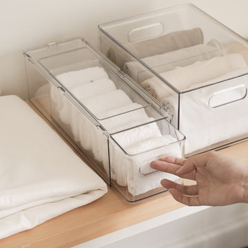 clear organizer box with lid – June & July Home Collective