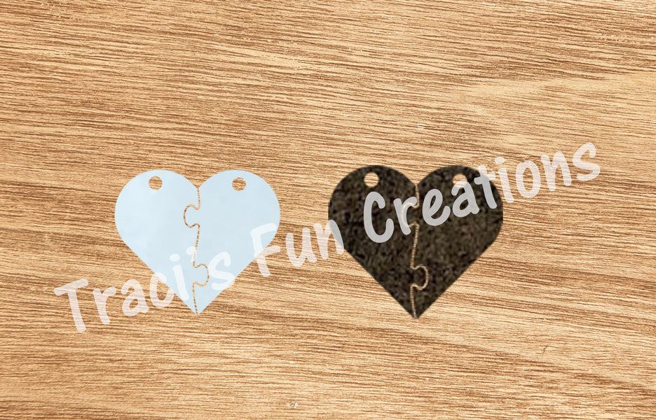 Broken Heart Puzzle Keyring Blanks