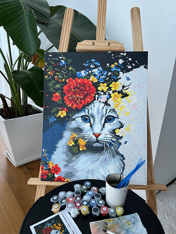 ColourMost™ DIY Painting By Numbers (EXCLUSIVE) - The Blossoming Cat  (16x20) – Colourmost