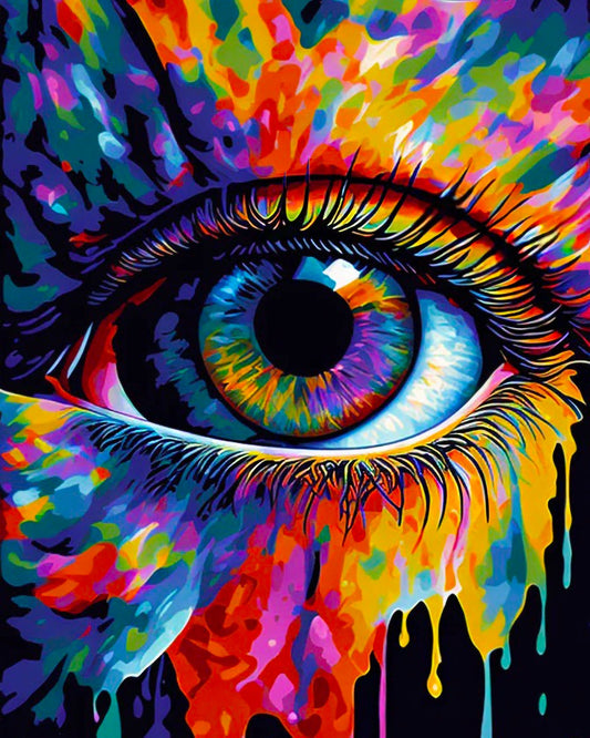 Abstract Art Painting By Numbers Two Eyes Image Coloring By