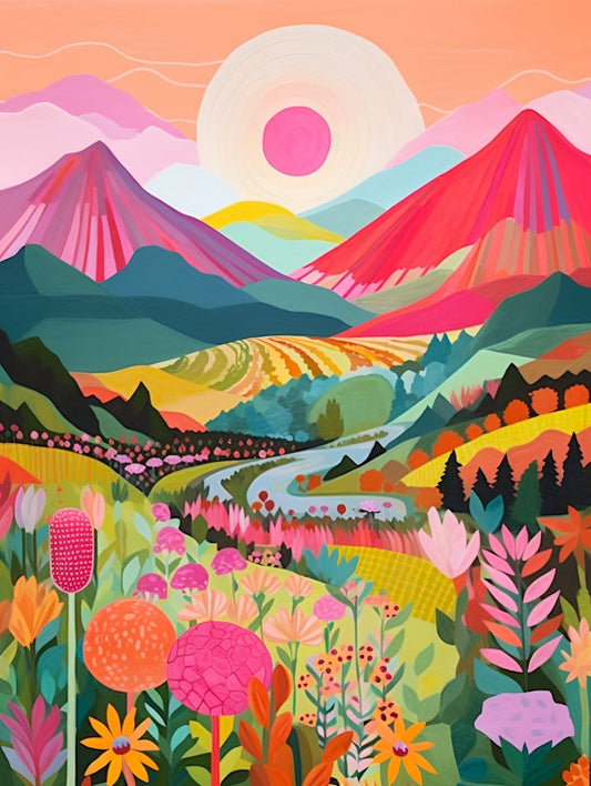 【Valentine's Day Sale】 Unleash Creativity with 'Colorful Mountain' Paint by  Numbers! Easy Start for Newbies, Zen-Like Relaxation, Ideal Show-Stealing
