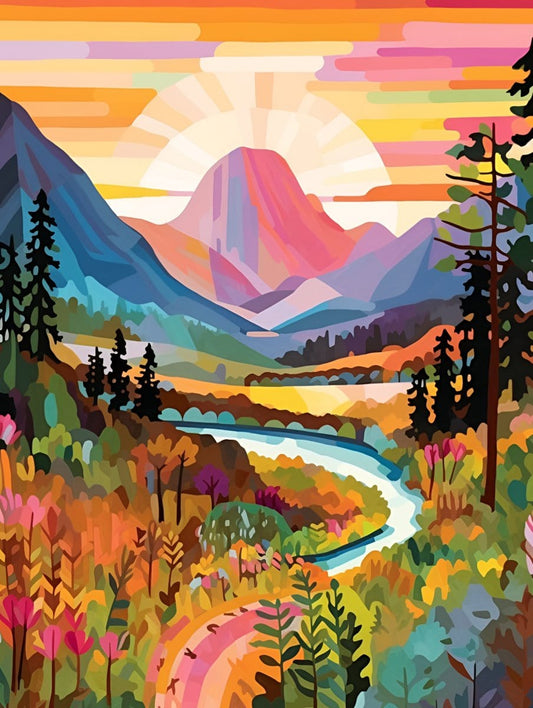 Colorful Yosemite by ColourMost  Original Paint by Numbers – Colourmost