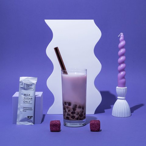 Purple Boba Tea Made with Tea Drops