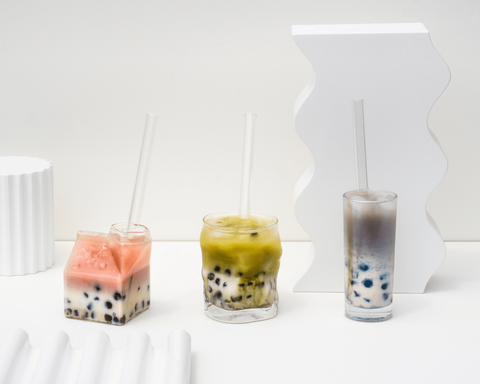 3 glasses of bubble tea