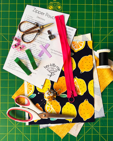 Tools and materials for zipper pouch