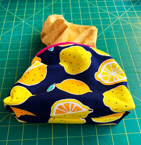 Zipper pouch turned right side out