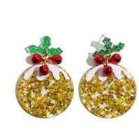 Gold glitzy holiday earrings