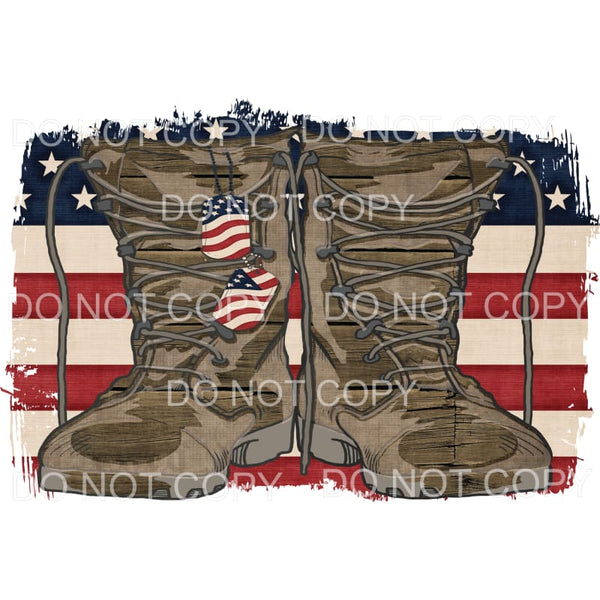 camo boots with american flag