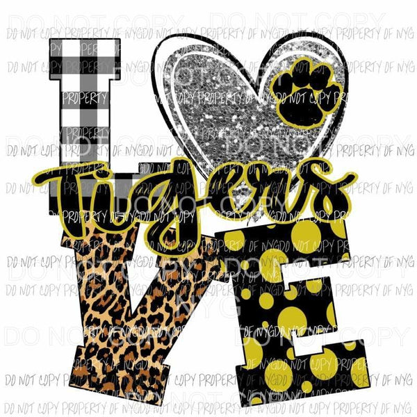 Love Tigers Paw Point Gold And Black 2 Sublimation Transfers Mygypsies