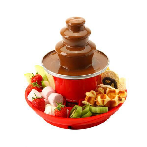 Sensio Home Mini Chocolate Fountain Fondue Set With Party Serving Tray Included
